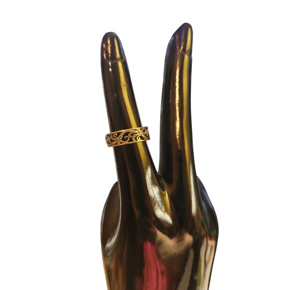 925 Sterling Silver Filigree band with folage - Picture 5 of 7